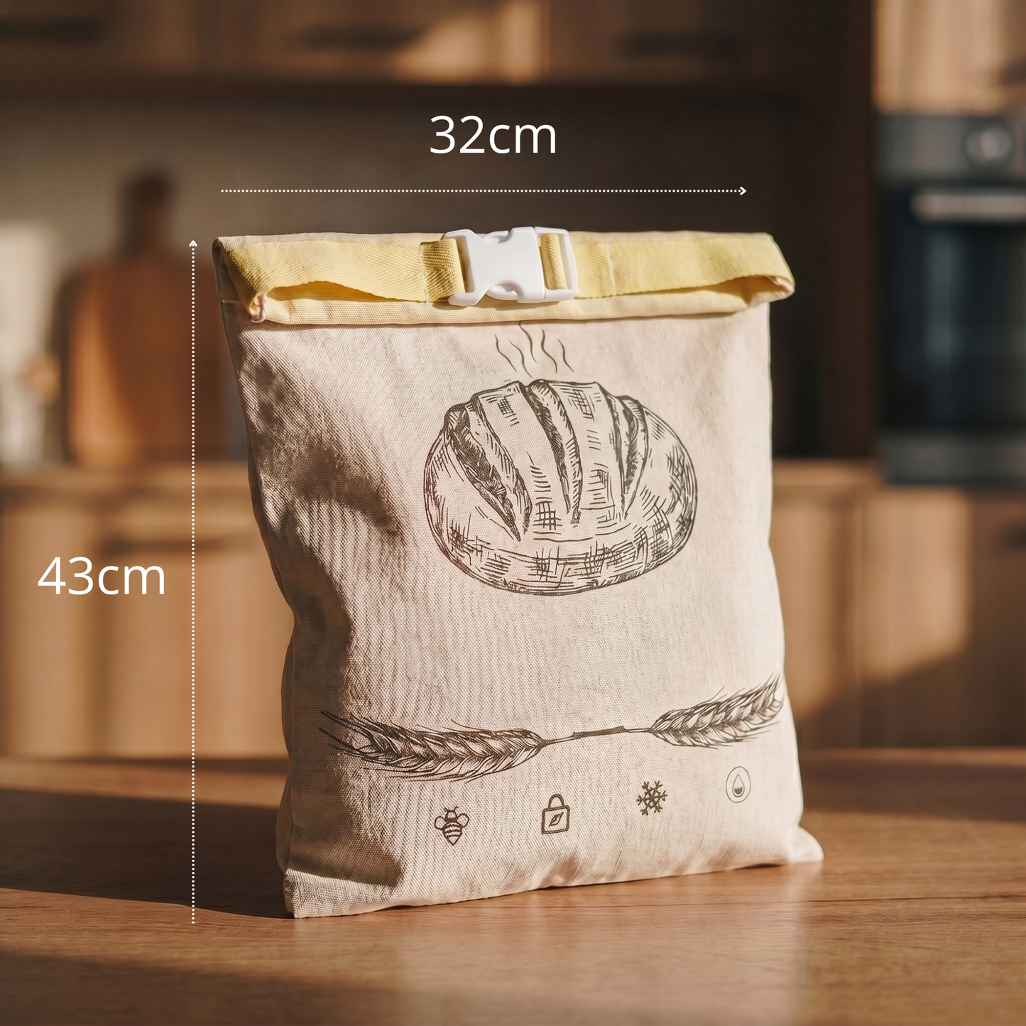 Colmena – Bolsa para pan de algodón y cera de abeja 100% natural