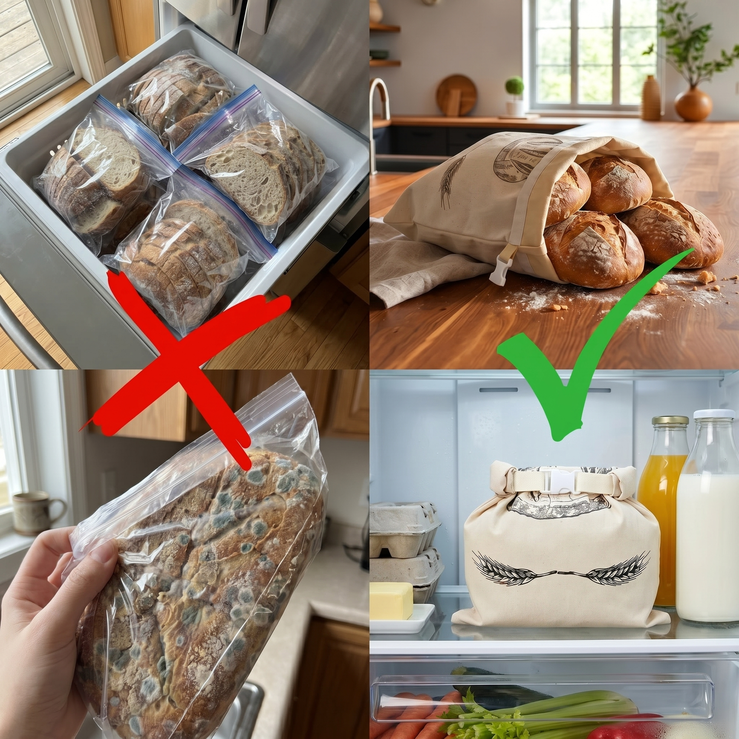 Colmena – Bolsa para pan de algodón y cera de abeja 100% natural