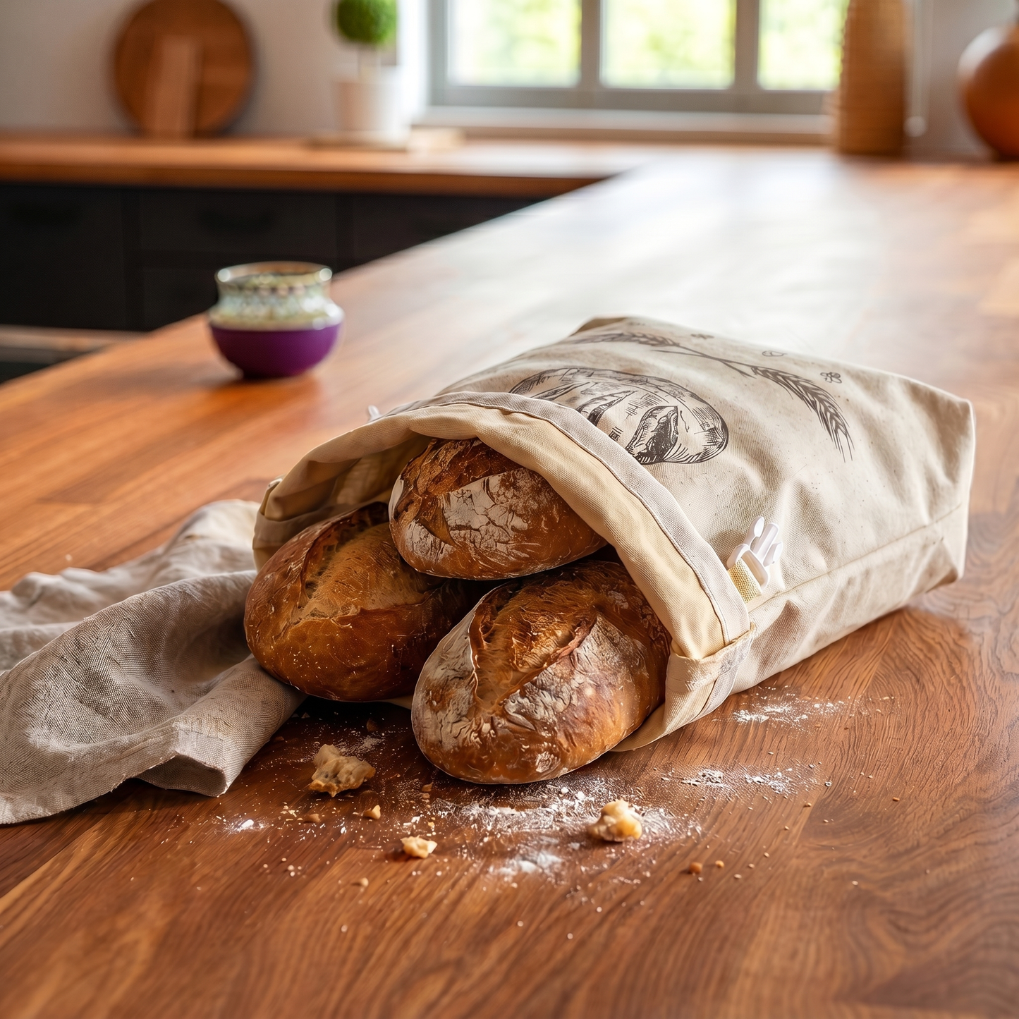 Colmena – Bolsa para pan de algodón y cera de abeja 100% natural